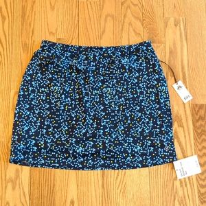 Women's size L golf skort in navy and yellow